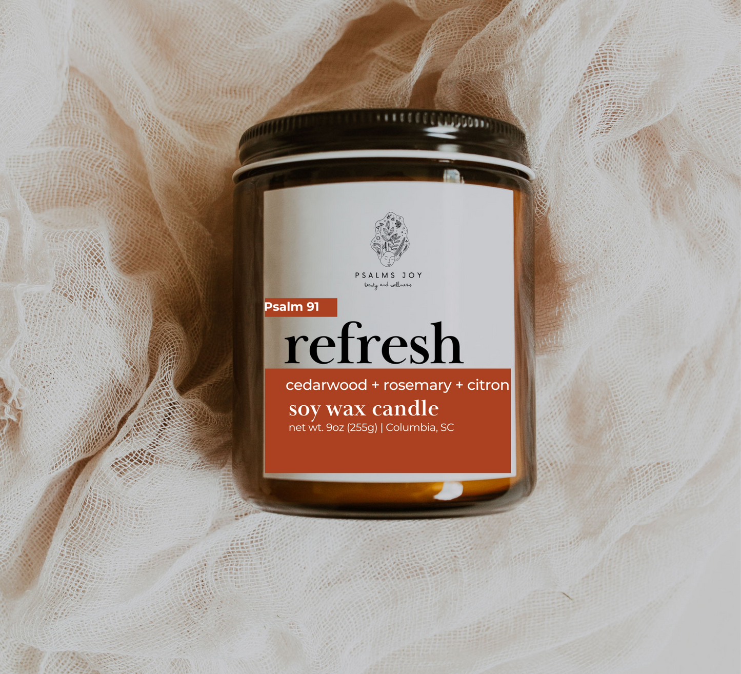 Psalm 91 Cedarwood Rosemary Aromatherapy Candle
